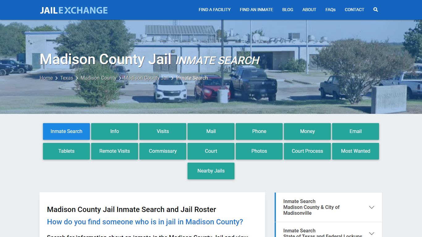 Inmate Search: Roster & Mugshots - Madison County Jail, TX